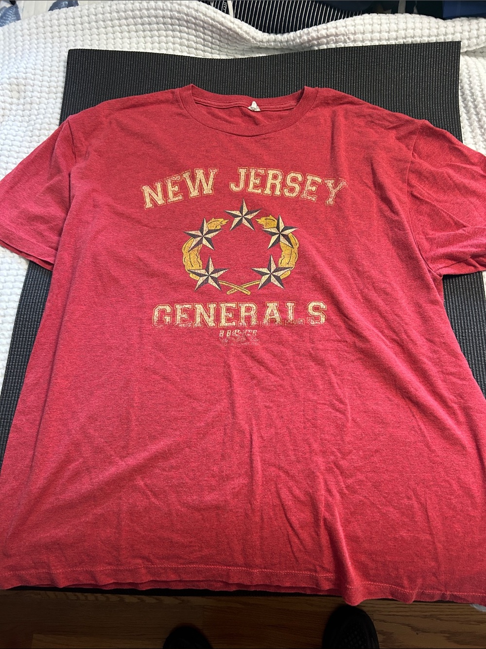 Hanes Red New Jersey Generals Graphic Tee with Yellow Crest